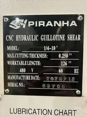Used 2023 PIRANHA 1/4-10 Power Squaring Shears (Inch) Illinois US | Perfection Global, LLC. #1389586