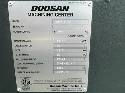 Used 2021 DOOSAN DNM 4500 Vertical Machining Centers California US | MachineStation #1540688