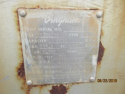 USED SULZER BINGHAM 8X12X23B CD
