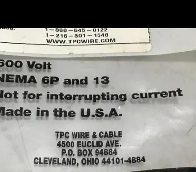 New | in-Stock TPC WIRE & CABLE 84312 Cable & Wire Michigan US | Ideal Machinery #704862