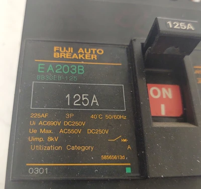 🔥 Clean Fuji EA203B 125A Auto Circuit Breaker
