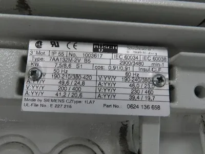 Busch BNV1000A0400 Combi Cobra Screw Vacuum Pump 0.001hPa 8.6kw 3Ph Booster 4kw