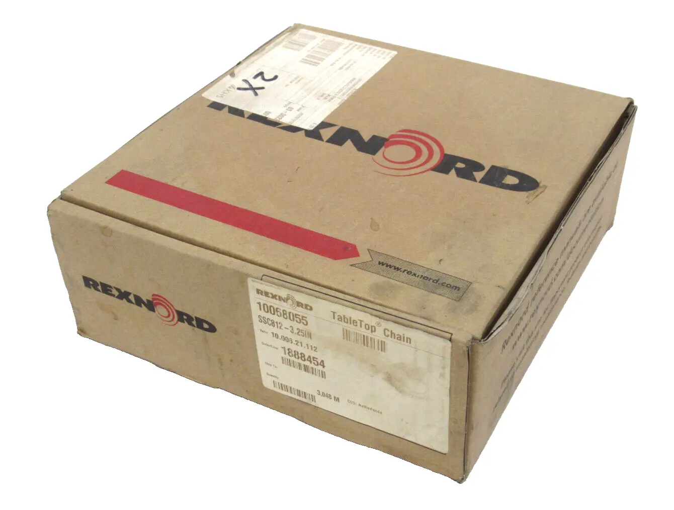 NEW REXNORD 10068055 TABLE TOP CONVEYOR STAINLESS CHAIN SSC812-3.25IN 10FT