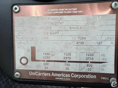 USED 2016 UNICARRIERS PFS40