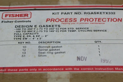 New | in-Stock Fisher Controls RGASKETX332 Valves/Fittings California US | Davliegogo LLC #1710334