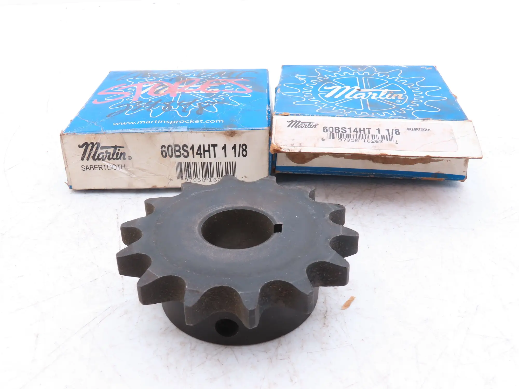 Martin 60BS14HT 1-1/8 #60 Roller Chain Sprocket 14-Tooth 1-1/8" Bore  Lot of 2