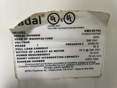 FADAL VMC-2016L MACHINING CENTERS, VERT., N/C & CNC | Wheeler Machinery Sales (5)