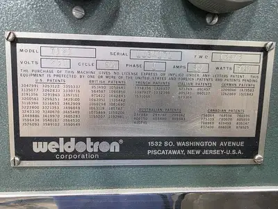 Used WELDOTRON 7121 Shrink Tunnels Connecticut US | Global Machine Brokers, LLC #1326611