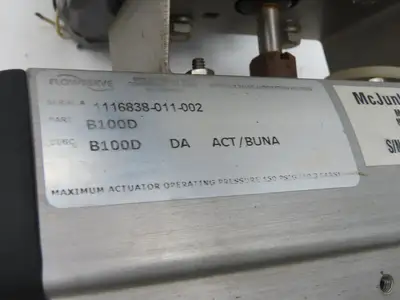 Flowserve B100D 3" Butterfly Wafer Valve Teflon Pneumatic Actuator w/Positioner