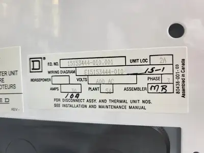 USED SQUARE D MODEL 6