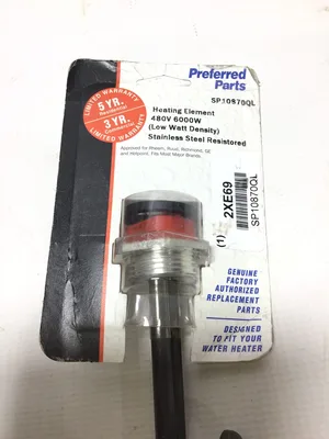 Rheem SP10870GL Stainless Steel Resistored Heating Element 6000W 480V Low Watt Desnsity