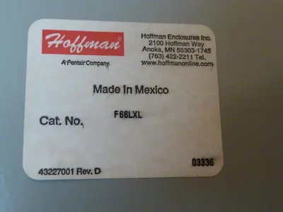USED HOFFMAN F66LXL