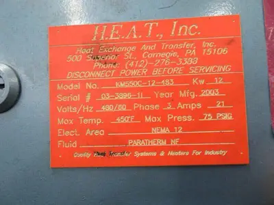 2003 Heat Exchange Transfer and Exchange Inc Hot Oil TCU Extrusion Other, Temperature Control Units | Mark One Machinery (6)