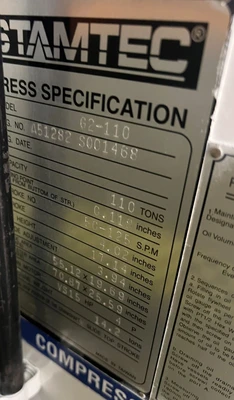 USED 2005 STAMTEC STAMTEC G2-110 PRESS