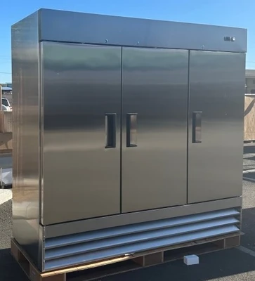 171-0363 81" 3 Door Stainless Steel Self Contained Freezer
