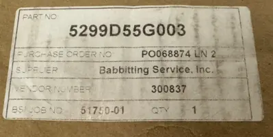 NEW BABBITTING BEARING 5299D55G003 JOURNAL BEARING