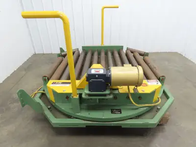 48" Pallet Rotator Transfer Conveyor 360° Swivel Turntable 3.5" Powered Roller