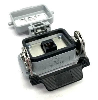 USED MENCOM PANEL INTERFACE CONNECTOR WITH, RJ45, IN A 06LS HOUSING
