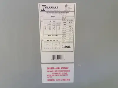 Used HAMMOND POWER SOLUTIONS INC. MF037PECB Transformers British Columbia CA | Lenmark #266189