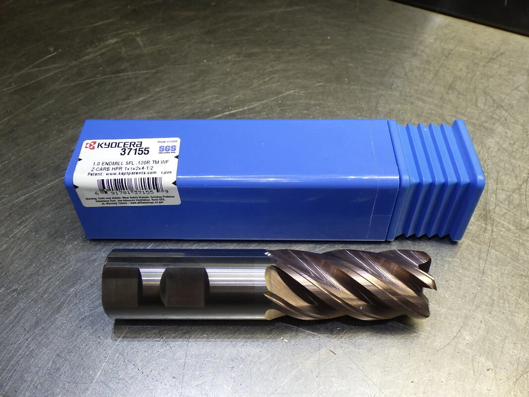 Kyocera / SGS 1" 5 Flute Carbide Cr Endmill 1" Shank .12 R 37155 (LOC3646)