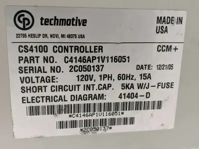 USED CP TECHMOTIVE SYSTEM CONTROLLER CS4100
