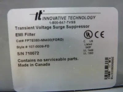 Used INNOVATIVE TECHNOLOGY INC FPTE080-NN400 Misc Electrical & Power Parts Michigan US | Ideal Machinery #1318533