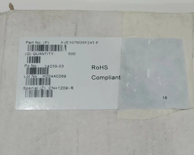 *NEW* REEL OF 500 Cornell Dubilier AVE107M35F24T-F Aluminum Electrolytic 100uF