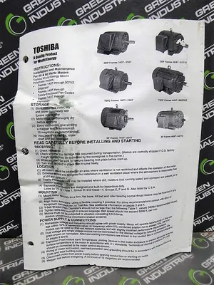 2 HP Toshiba B0024FLF1BMHD02 Induction Motor 460V 1735 RPM 4 Pole New