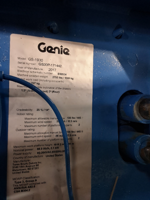 USED 2017 Genie GS-1930