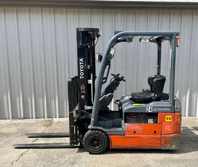 Used 2016 TOYOTA 8FBE18U 3-Wheel Sit down Electric Counterbalance Forklifts Texas US | TB Forklifts #1274963