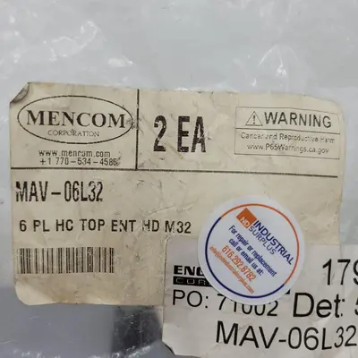 New | in-Stock MENCOM MENCOM PT. # MAV-06L32-ILME-RECTANGULAR CONNECTORS  *NEW* Connector Accessories | ND Industrial Surplus #1219588