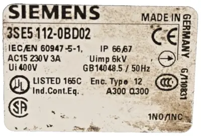 New | in-Stock Siemens 3SE5 112-0BD02 Switch Parts Michigan US | SB Industrial Supply #1210527