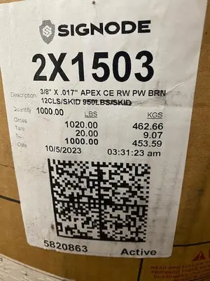 USED 2023 SIGNODE 3/8" X .017" APEX