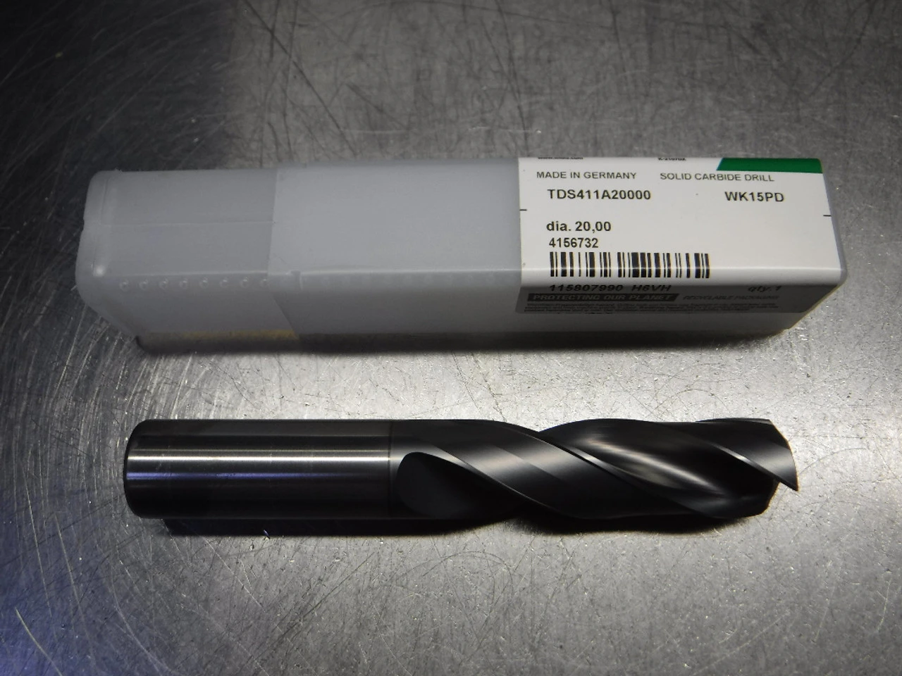 Widia 20mm 2 Flute Coolant Thru Carbide Drill TDS411A20000 WK15PD (LOC2632)