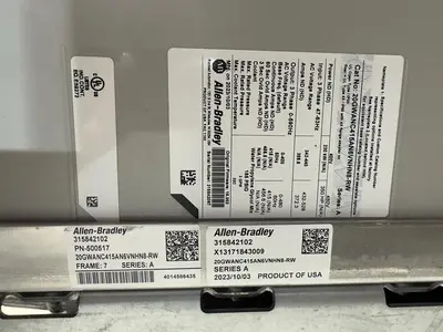 ALLEN BRADLEY 20GWANC415AN6VNHN8-RW AC DRIVE LIQUID COOLED 3 PHASE OUTPUT #S683