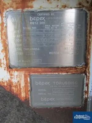 USED Bepex 26" X 65" Bepex Torus Disc Dryer, S/S, Model TDUS 26-5