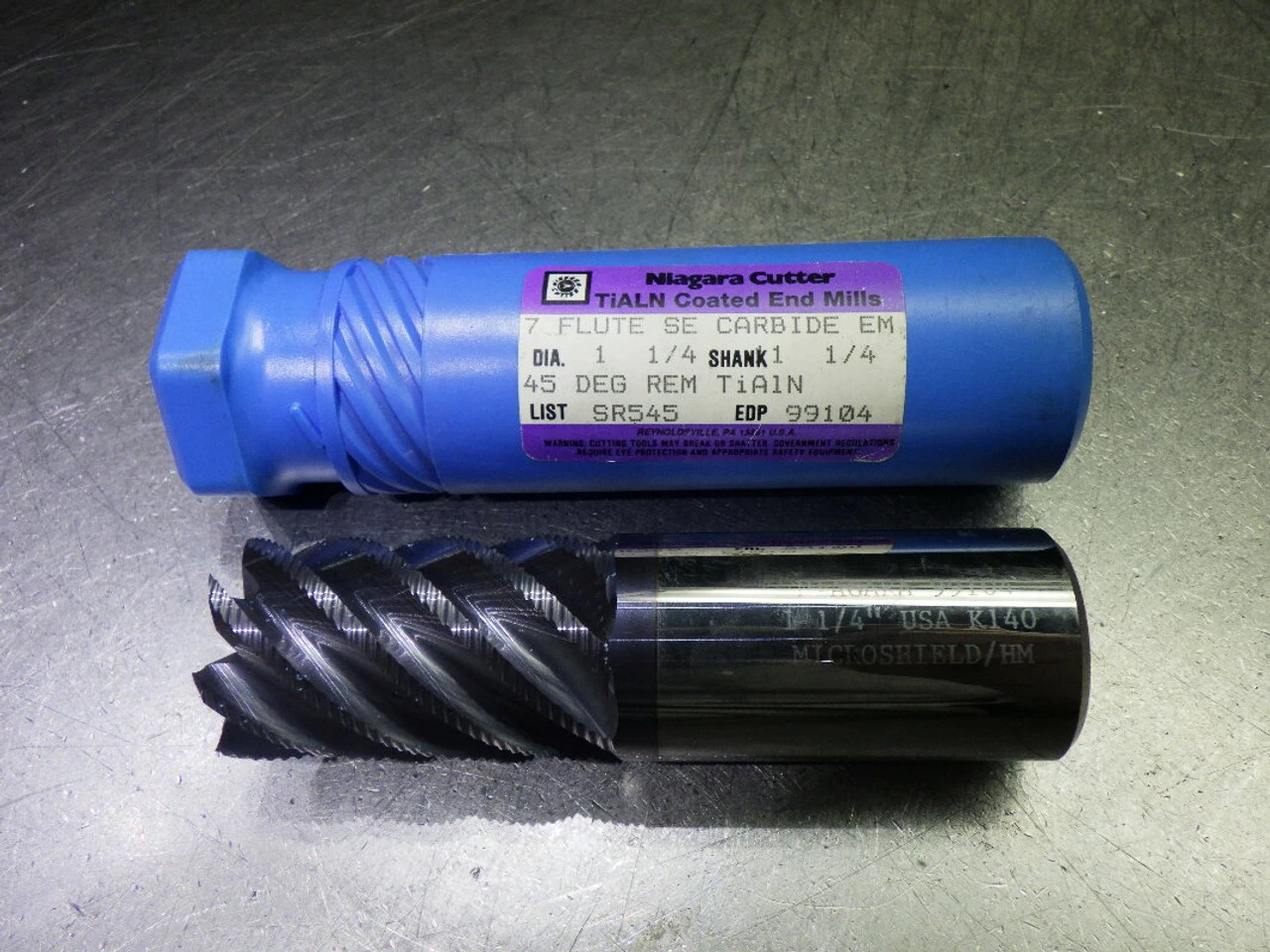 Niagara 1.25" 7 Flute Carbide Roughing Endmill 1.25" Shank 99104 (LOC2166)