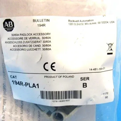 LOT OF 3 NEW ALLEN BRADLEY 194R-PLA1 PADLOCK ACCESSORIES SER.B 194RPLA1
