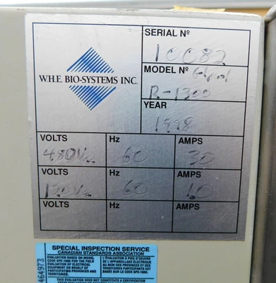 USED WHE BIO SYSTEM HEATER R-1300