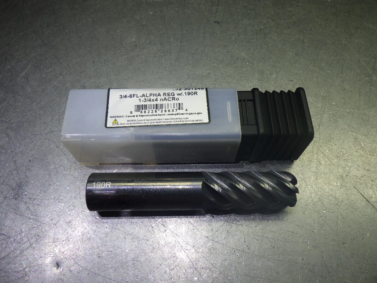 Monster 3/4" 6 Flute Carbide CR REG Endmill 3/4" Shank .19" R 292-301248 (LOC363A)