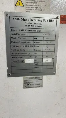 AMF HS 3706 Sheet Metal Shears | FERRIC Machinery, Inc. (4)