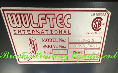 USED WULFTEC INTERNATIONAL WLP-200