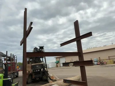 Metal 5-Tier Cantilever Rack, welded together, arms stick out 36”, arms on back side stick out appro...