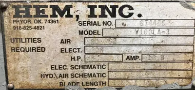 HEM V100LA-3 Vertical Band Saws | Mohawk Machinery (7)