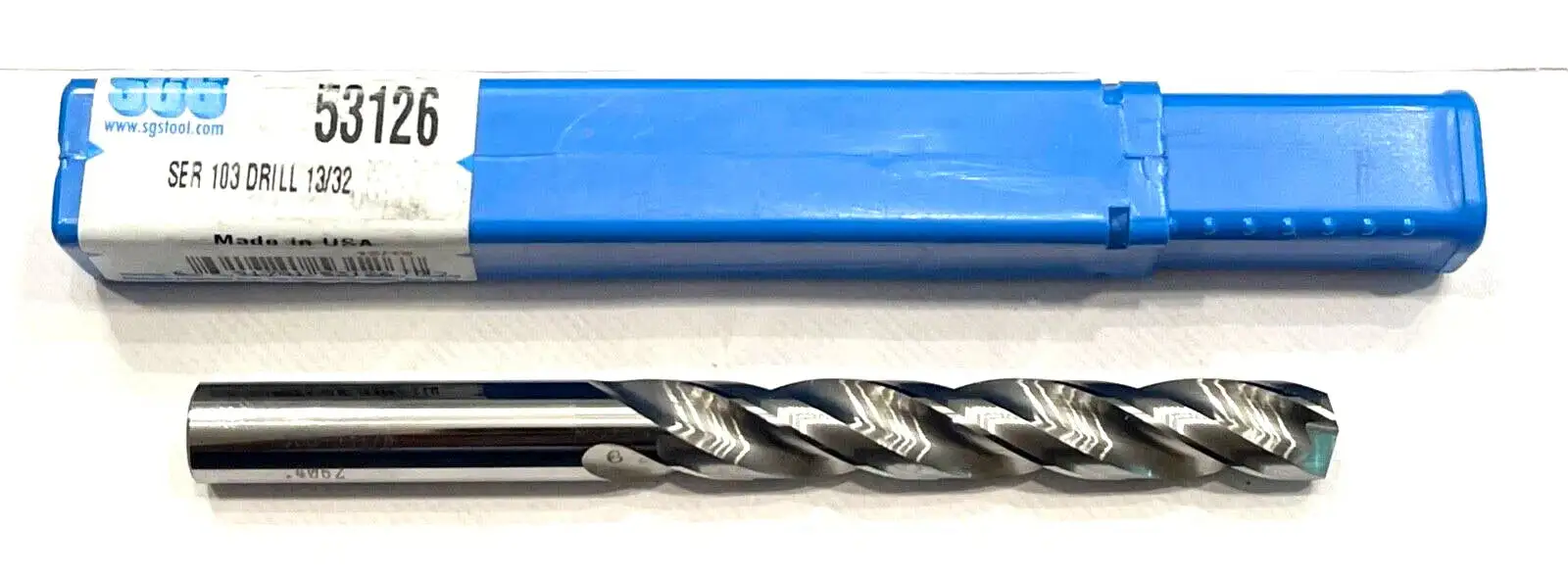 SGS 13/32" Solid Carbide Drill 5xD High Performance 3 Flute 150° Point USA Made