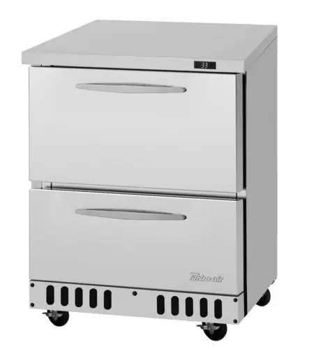 Turbo Air PUR-28-D2-FB-N 27 1/2" W Undercounter Refrigerator w/ (1) Section & (2) Drawers, 115v