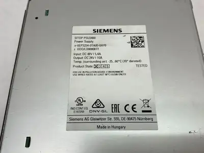 USED SIEMENS SITOP PSU3400 STABALIZED 24V/ 10A POWER SUPPLY