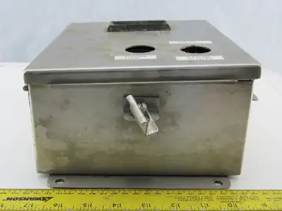 Hoffman Wall Mount Electrical Enclosure JIC 10"x 8"x 4" Stainless Steel