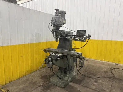 2 HP BRIDGEPORT SERIES I VERTICAL RAM TYPE KNEE MILL, WITH DRO, POWER FEEDS & DRAW BAR: YOBRO #25284