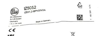 NEW IFM IZB31,2-BPKG/V2A-IZ5052 INDUCTIVE SENSOR IZB312BPKGV2AIZ5052